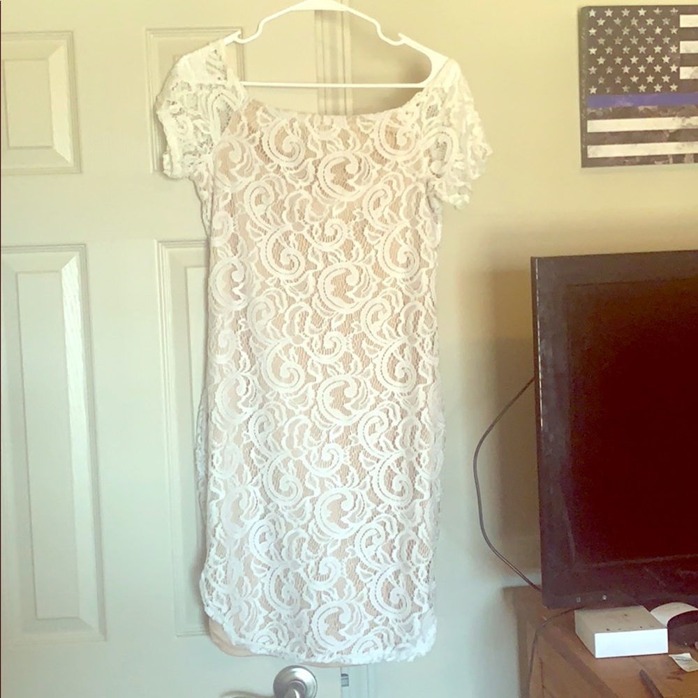 White lace dress.